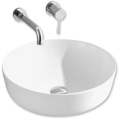 Gloss Round Ultra Slim Above Counter Basin White 420X420X140 ,