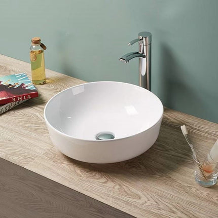 Gloss Round Ultra Slim Above Counter Basin White 420X420X140 ,