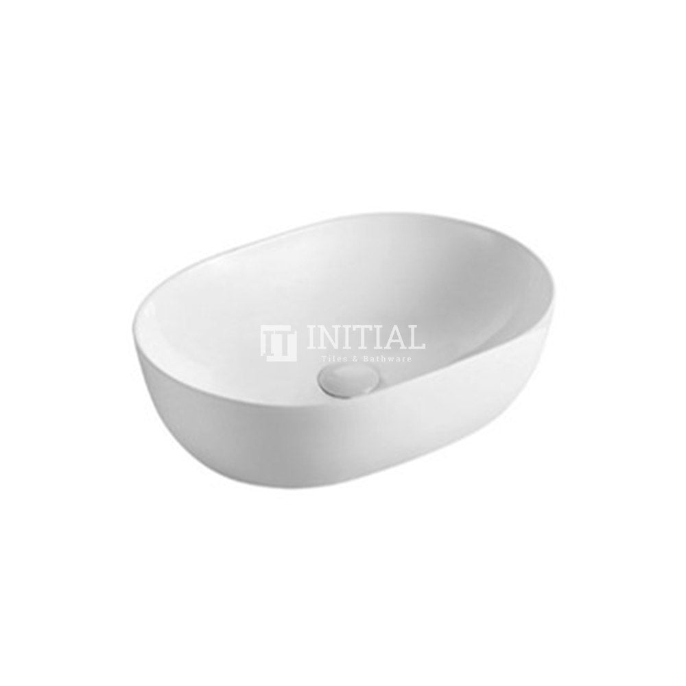 Gloss Oval Ultra Slim Above Counter Basin White 490X350X135 ,