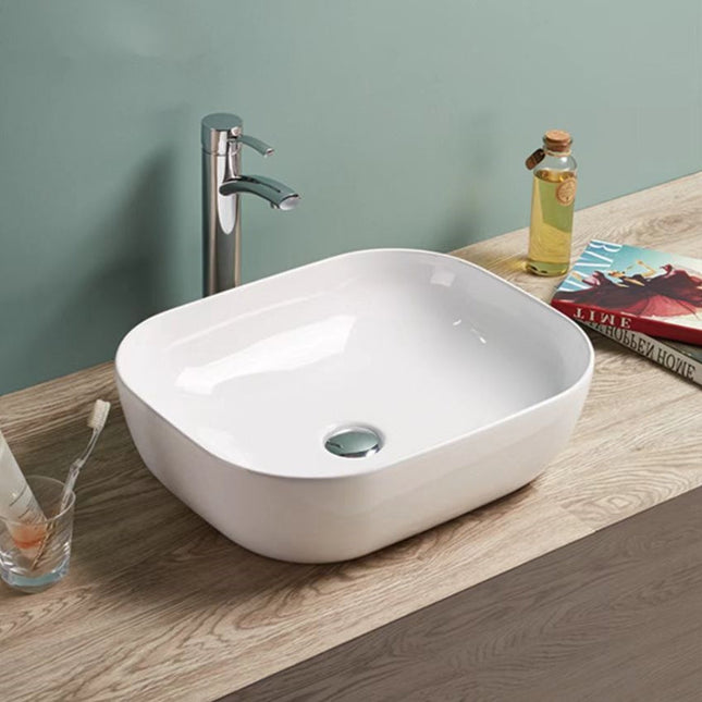 Gloss Oval Ultra Slim Above Counter Basin White 490X390X150 ,