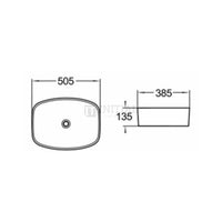 Gloss Oval Ultra Slim Above Counter Basin White 505X385X135 ,