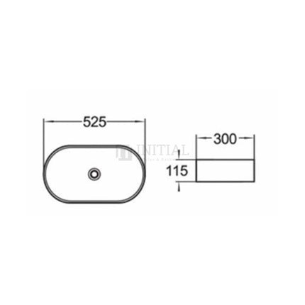 Gloss Oval Ultra Slim Above Counter Basin White 525X300X115 ,
