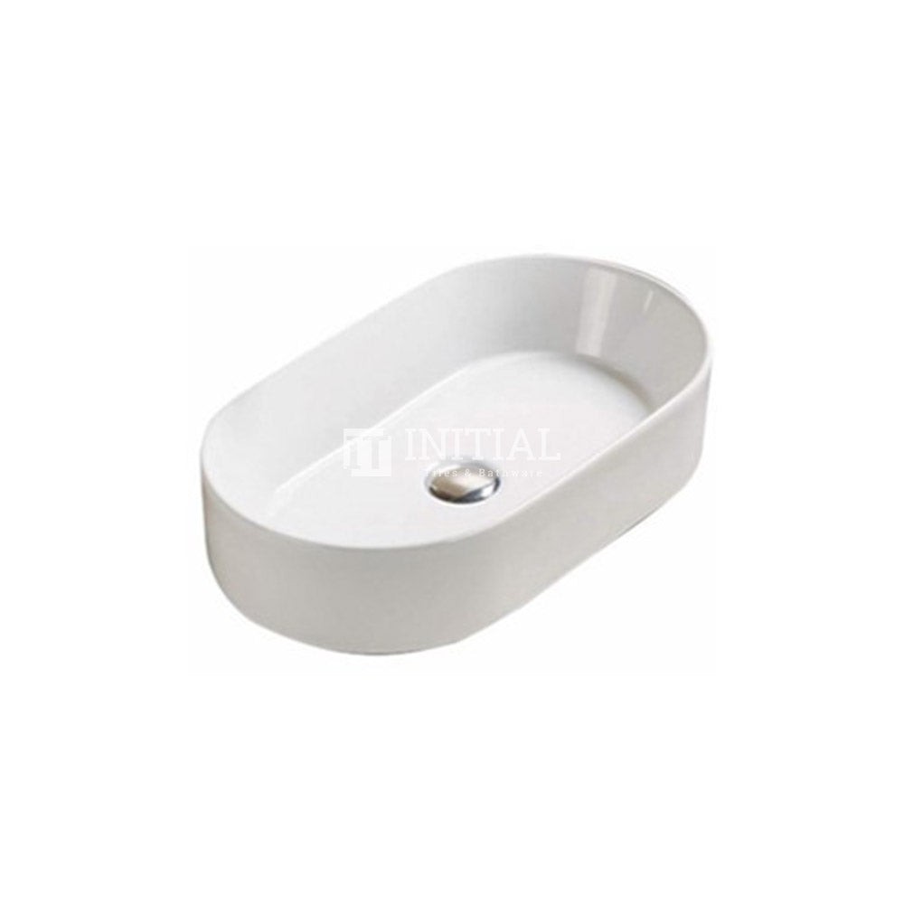 Gloss Oval Ultra Slim Above Counter Basin White 525X300X115 ,
