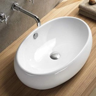 Gloss Oval Above Counter Basin White 600X400X150 ,