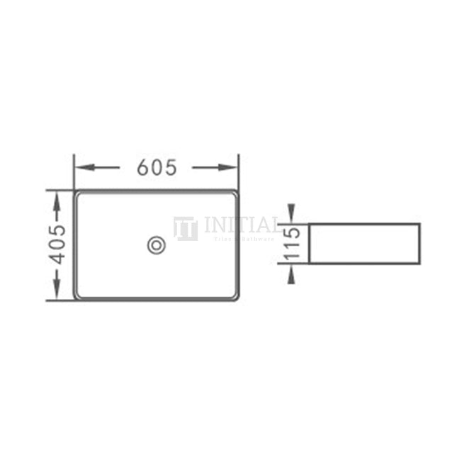 Gloss Rectangle Ultra Slim Above Counter Basin White 605X405X115 ,