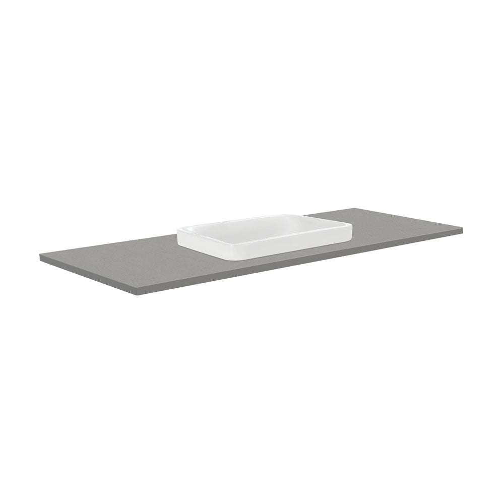 Fienza Sarah Dove Grey Semi Inset Basin Top, 1200mm, No Tap Hole ,