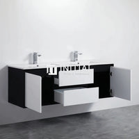 Petra 1200 PVC Wall Hung Vanity, 2 Solid Doors, 2 Drawers ,