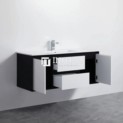 Petra 1200 PVC Wall Hung Vanity, 2 Solid Doors, 2 Drawers ,
