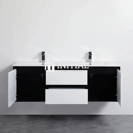 Petra 1500 PVC Wall Hung Vanity, 2 Solid Doors, 2 Drawers ,