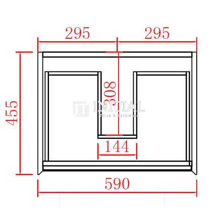 Petra 600 PVC Wall Hung Vanity, 2 Drawers ,