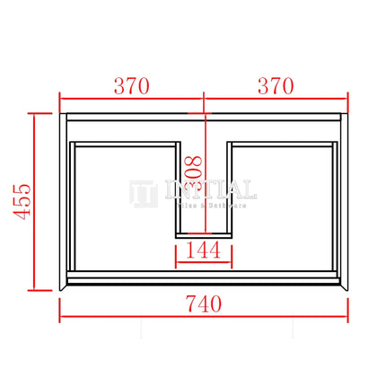 Petra 750 PVC Wall Hung Vanity, 2 Drawers ,