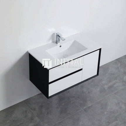 Petra 900 PVC Wall Hung Vanity, 1 Solid Door, 2 Drawers ,