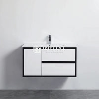 Petra 900 PVC Wall Hung Vanity, 1 Solid Door, 2 Drawers , With Ceramic Top Right Drawer