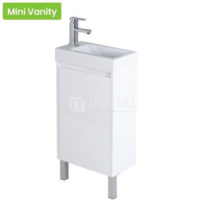 Gloss White PVC Freestanding Floor Vanity with 1 Door 450W X 880H X 250D ,
