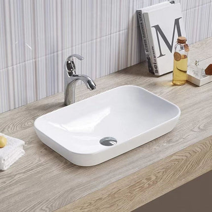 Gloss Rectangle Insert Fine Ceramic Basin White 515X340X155 ,