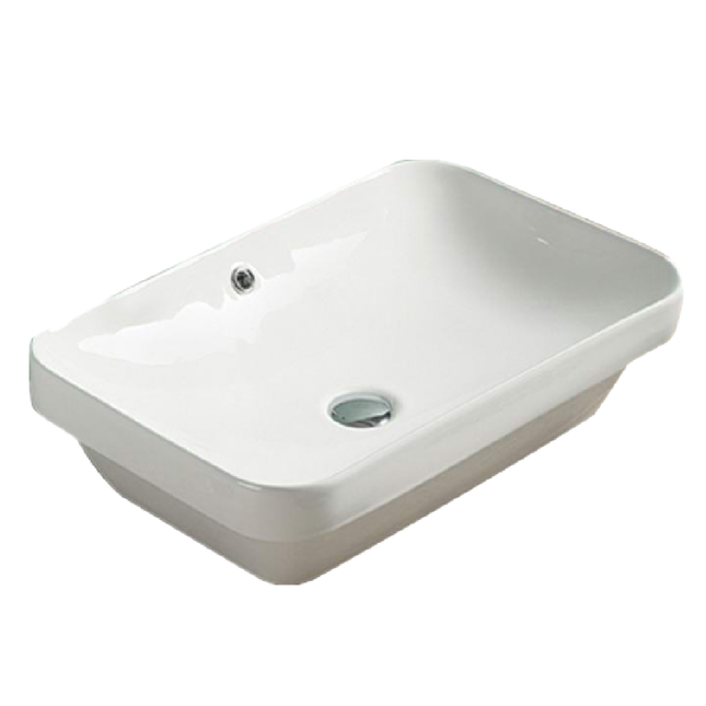 Gloss Rectangle Insert Fine Ceramic Basin White 605X405X155 ,