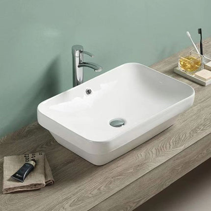 Gloss Rectangle Insert Fine Ceramic Basin White 605X405X155 ,