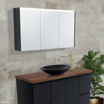 Fienza LED Mirror Cabinet, Gloss White Display Shelf, 900mm ,