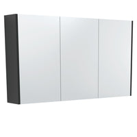 Fienza Universal Mirror Cabinet, Satin Black Side Panels, 1200mm ,