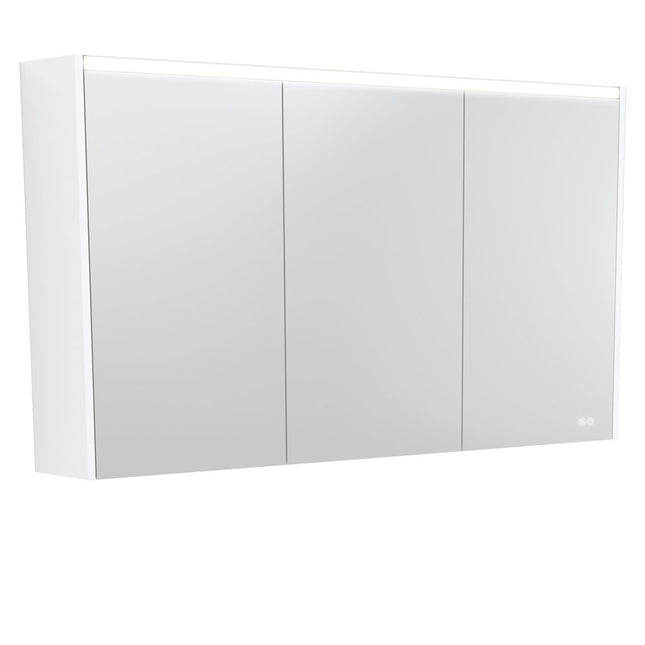 Fienza LED Mirror Cabinet, Satin White Side Panels, 1200mm ,