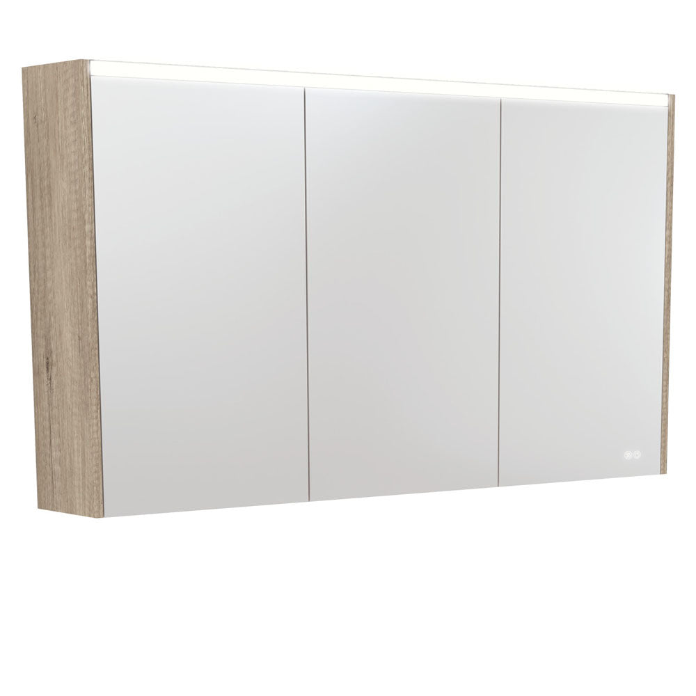 Fienza LED Mirror Cabinet, Scandi Oak Side Panels, 1200mm ,