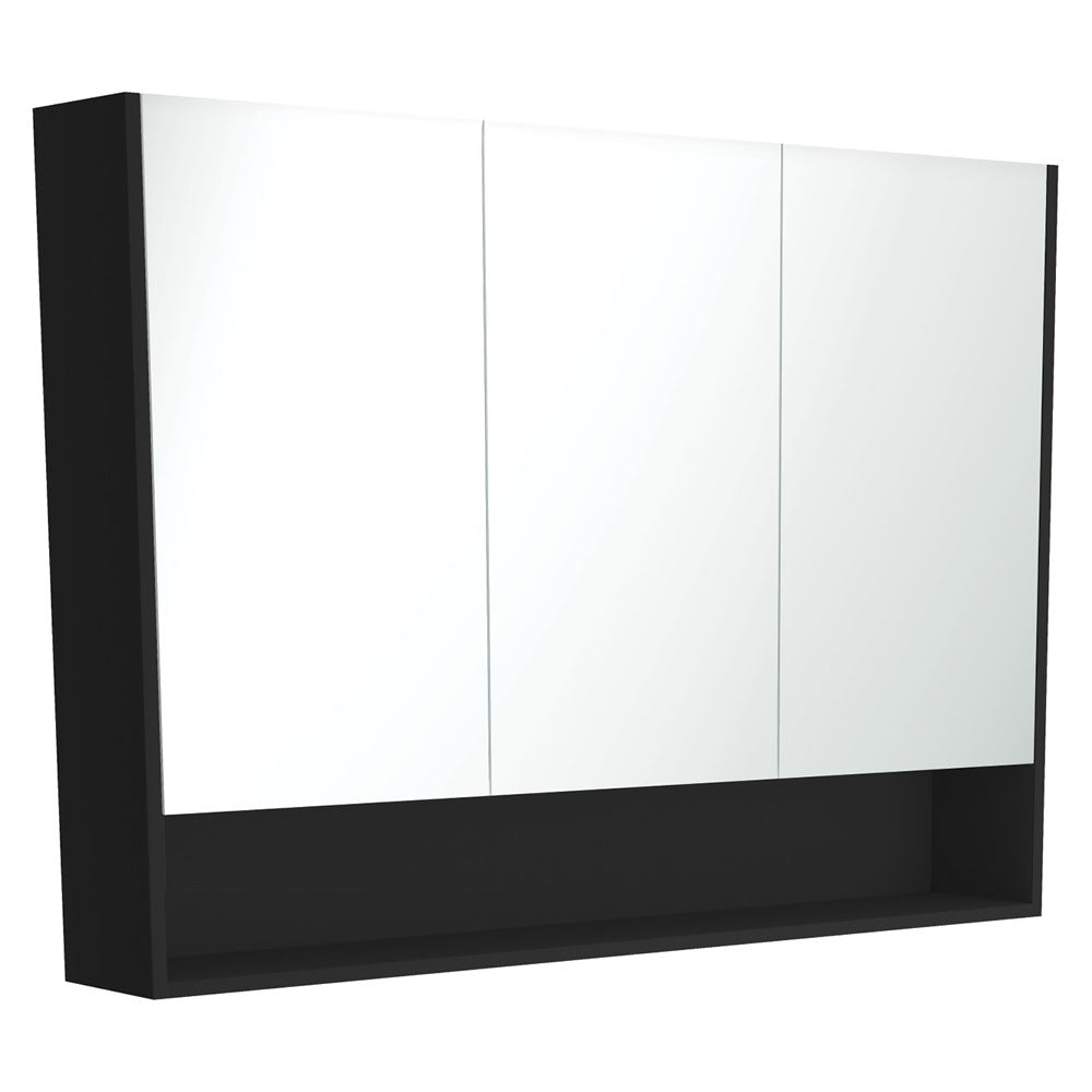 Fienza Universal Mirror Cabinet, Satin Black Display Shelf, 1200mm ,