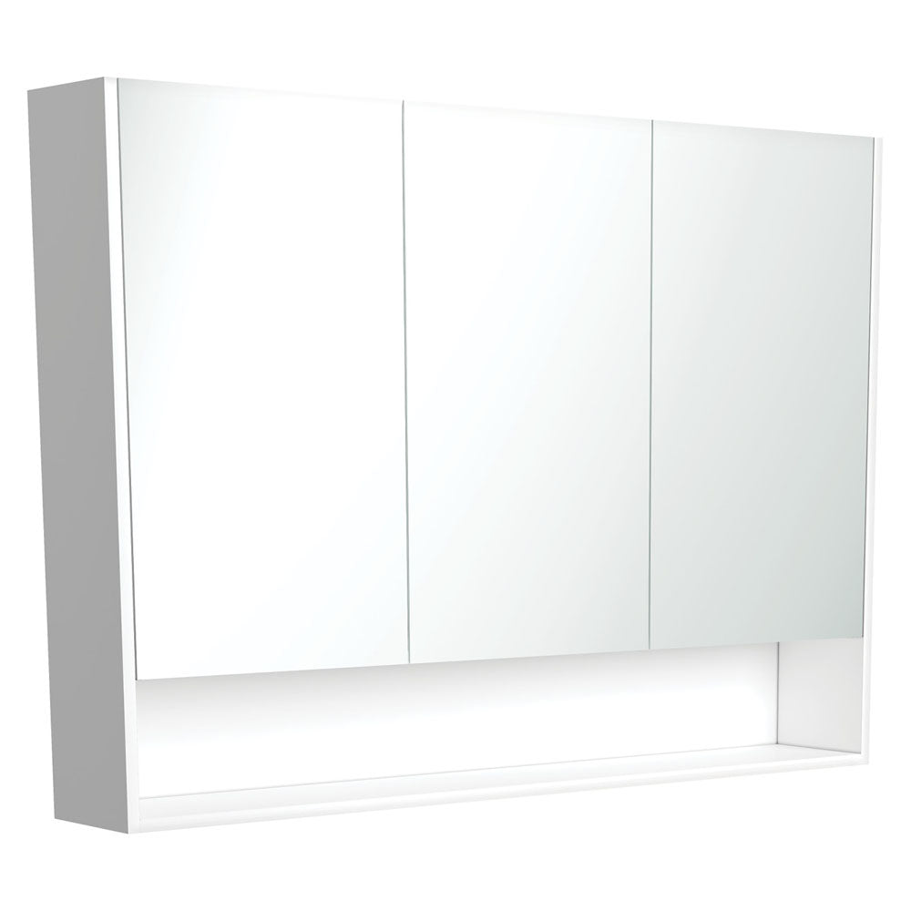 Fienza Universal Mirror Cabinet, Satin White Display Shelf, 1200mm ,