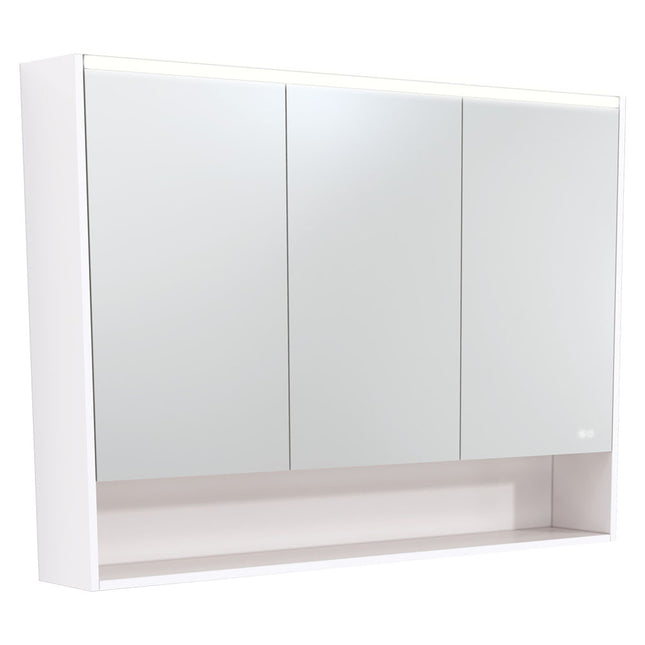 Fienza LED Mirror Cabinet, Gloss White Display Shelf, 1200mm ,