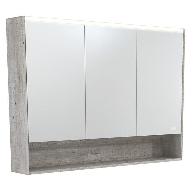 Fienza LED Mirror Cabinet, Industrial Display Shelf, 1200mm ,