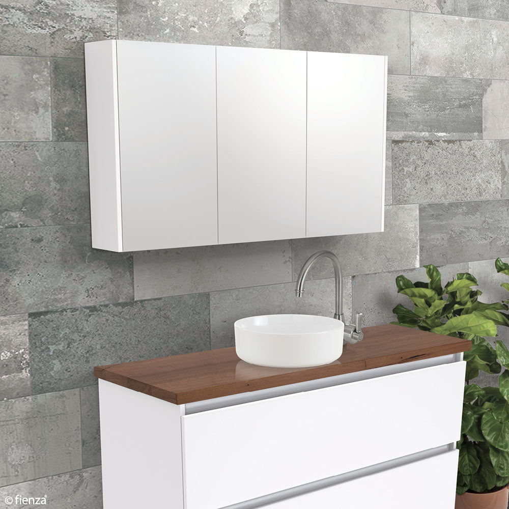 Fienza Universal Mirror Cabinet, Satin Black Side Panels, 1500mm ,