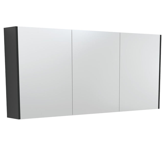 Fienza Universal Mirror Cabinet, Satin Black Side Panels, 1500mm ,