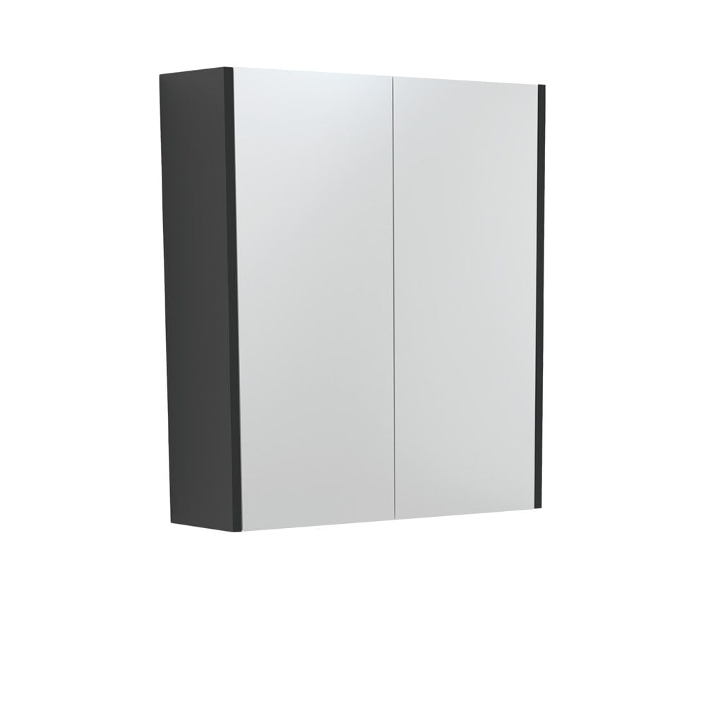 Fienza Universal Mirror Cabinet, Satin Black Side Panels, 600mm ,