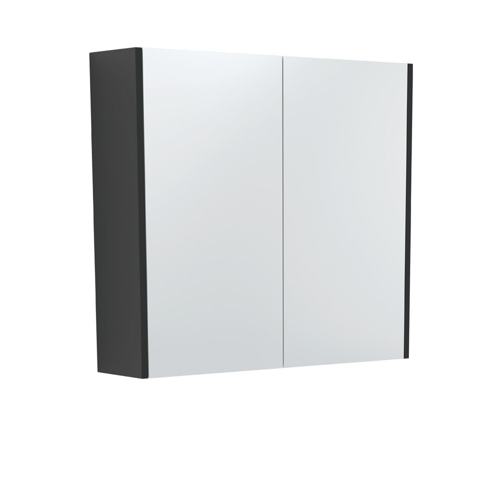 Fienza Universal Mirror Cabinet, Satin Black Side Panels, 750mm ,