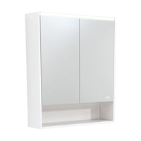 Fienza LED Mirror Cabinet, Satin White Display Shelf, 750mm ,