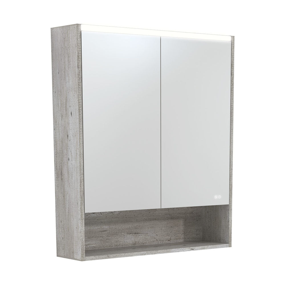 Fienza LED Mirror Cabinet, Industrial Display Shelf, 750mm ,