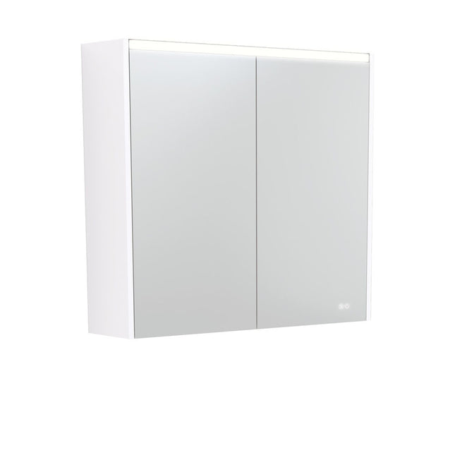 Fienza LED Mirror Cabinet, Gloss White Side Panels, 750mm ,