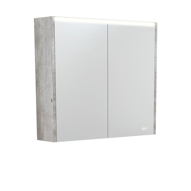 Fienza LED Mirror Cabinet, Industrial Side Panels, 750mm ,