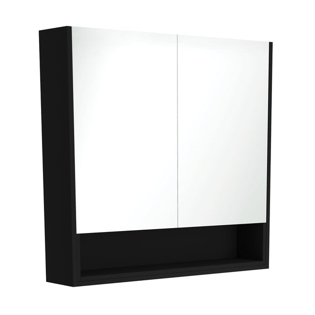 Fienza Universal Mirror Cabinet, Satin Black Display Shelf, 900mm ,