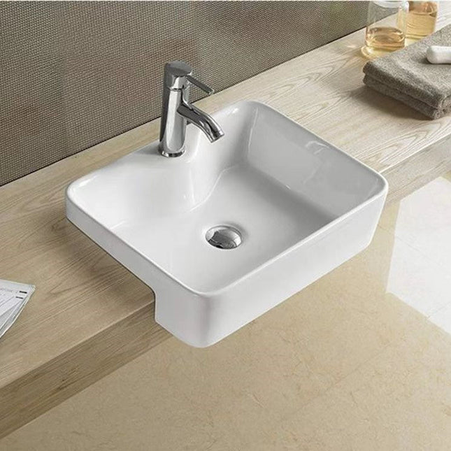 Gloss Rectangle Semi Recessed Basin White 480X370X130 ,