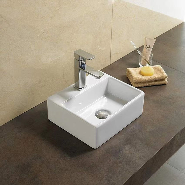 Gloss Rectangle Hand Wash Basin White 330X290X120 ,