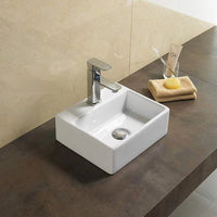 Gloss Rectangle Hand Wash Basin White 330X290X120 ,
