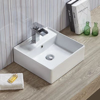 Gloss Square Hand Wash Basin White 410X410X150 ,