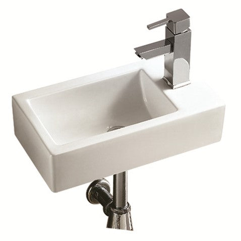Gloss Rectangle Wall Hung Ceramic Basin White 455X250X120 ,