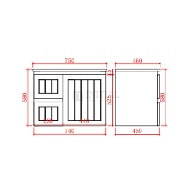 Hampton Modern Shaker Matt White Wall Hung Left Drawer Vanity 740W X 450H X 560D ,