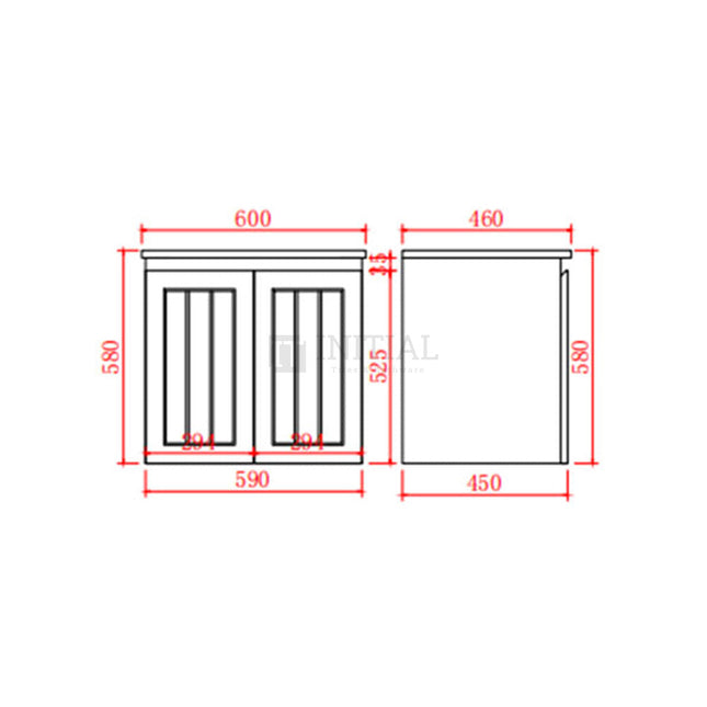 590W X 450H X 560D Modern Shaker Matt White Wall Hung Vanity Two Doors Cabinet Only & Ceramic Top Available ,