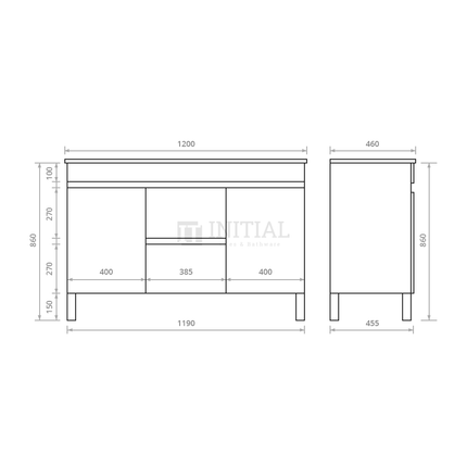 Essence Wood Grain Freestanding Vanity Double Bowls Dark Brown 1190W X 860H X 455D ,