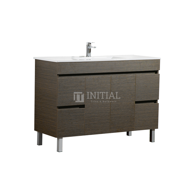 Essence Wood Grain Freestanding Vanity Single Bowl Dark Brown 1190W X 860H X 455D ,