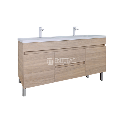 Essence Wood Grain Freestanding Vanity Double Bowls Oak 1190W X 860H X 455D ,
