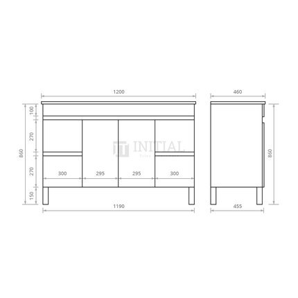 Essence Wood Grain Freestanding Vanity Single Bowl Oak 1190W X 860H X 455D ,