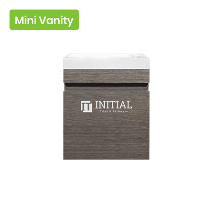 Essence Wood Grain Wall Hung Vanity with 1 Door Dark Brown 450W X 480H X 250D ,